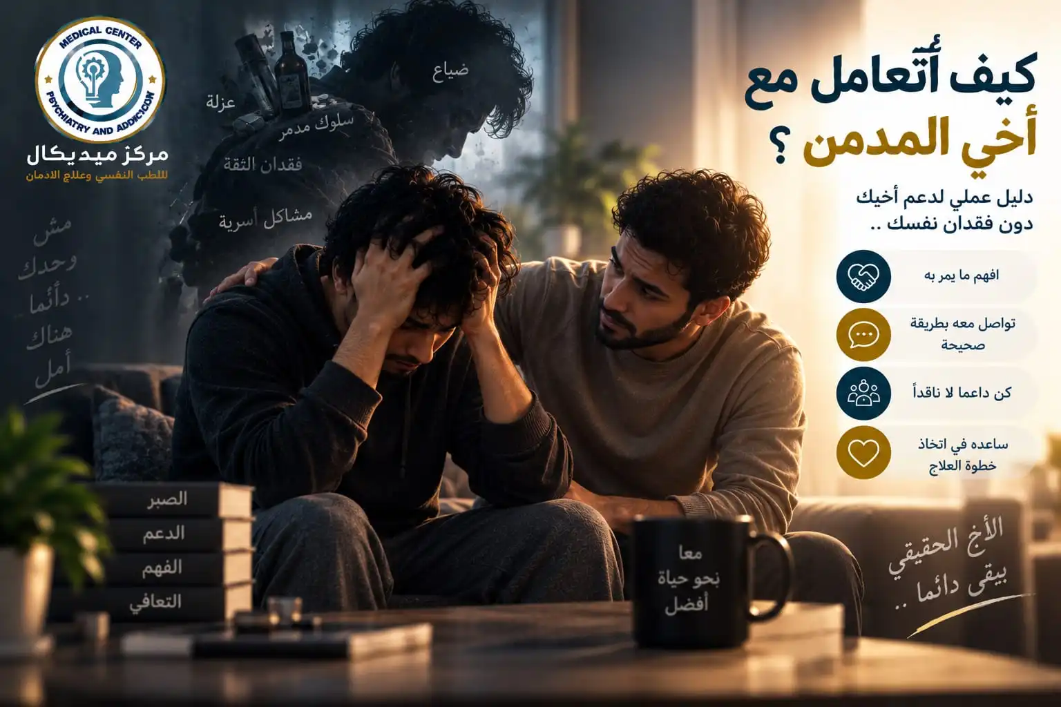 كيف اتعامل مع اخي المدمن وأقنعه ببدء العلاج