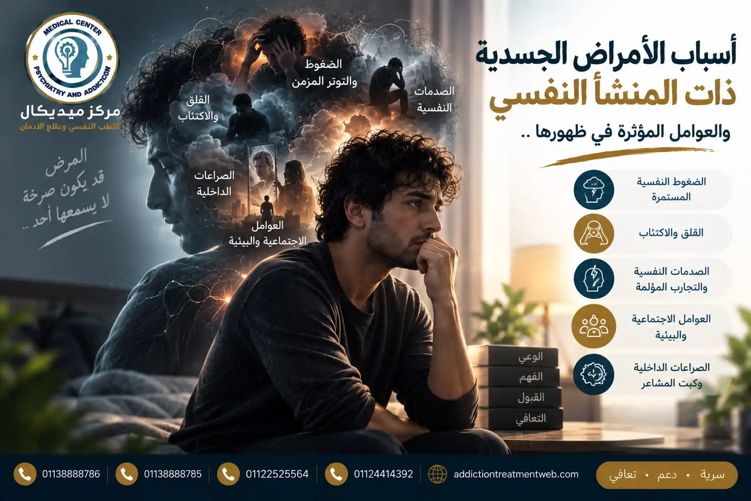 أسباب الأمراض الجسدية ذات المنشأ النفسي والعوامل المؤثرة في ظهورها