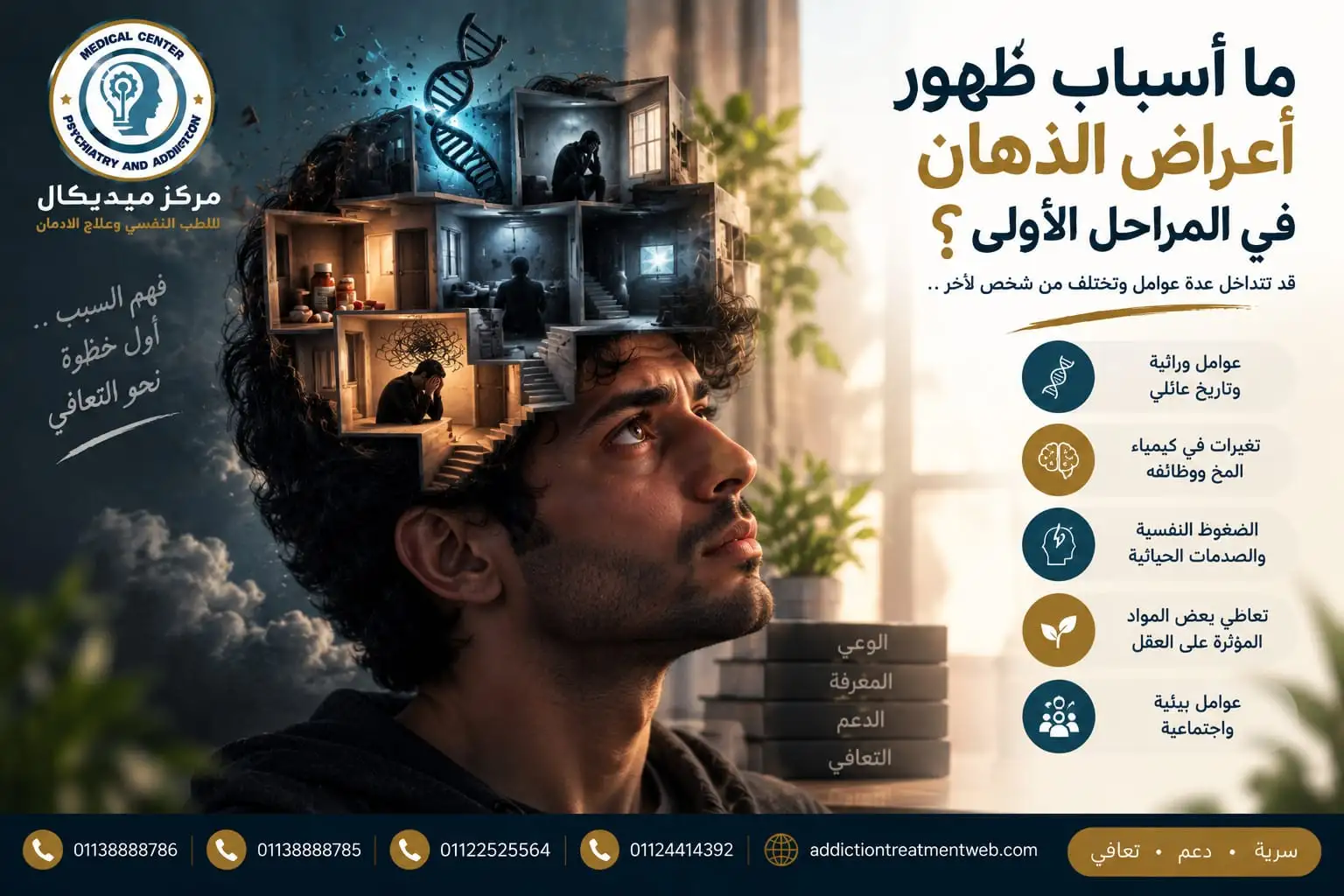 ما أسباب ظهور أعراض الذهان في المراحل الأولى؟