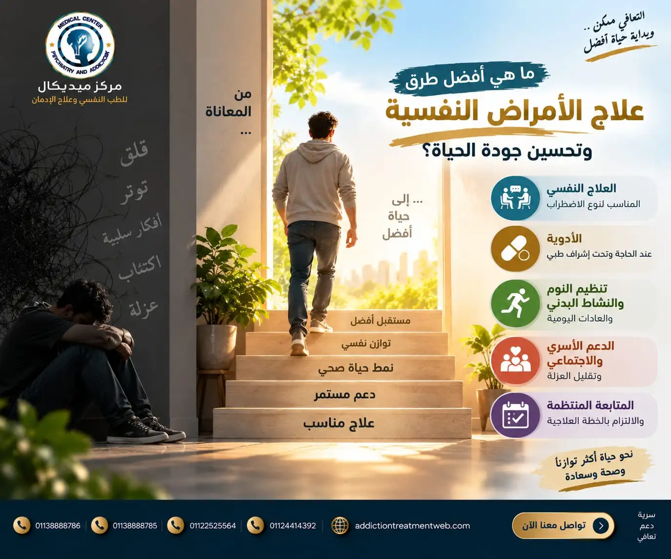 ما هي أفضل طرق علاج الأمراض النفسية وتحسين جودة الحياة