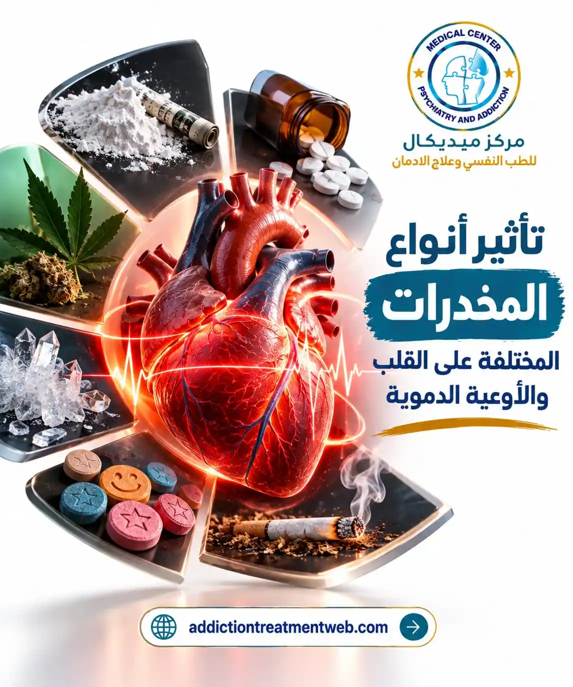 تأثير أنواع المخدرات المختلفة على القلب والأوعية الدموية