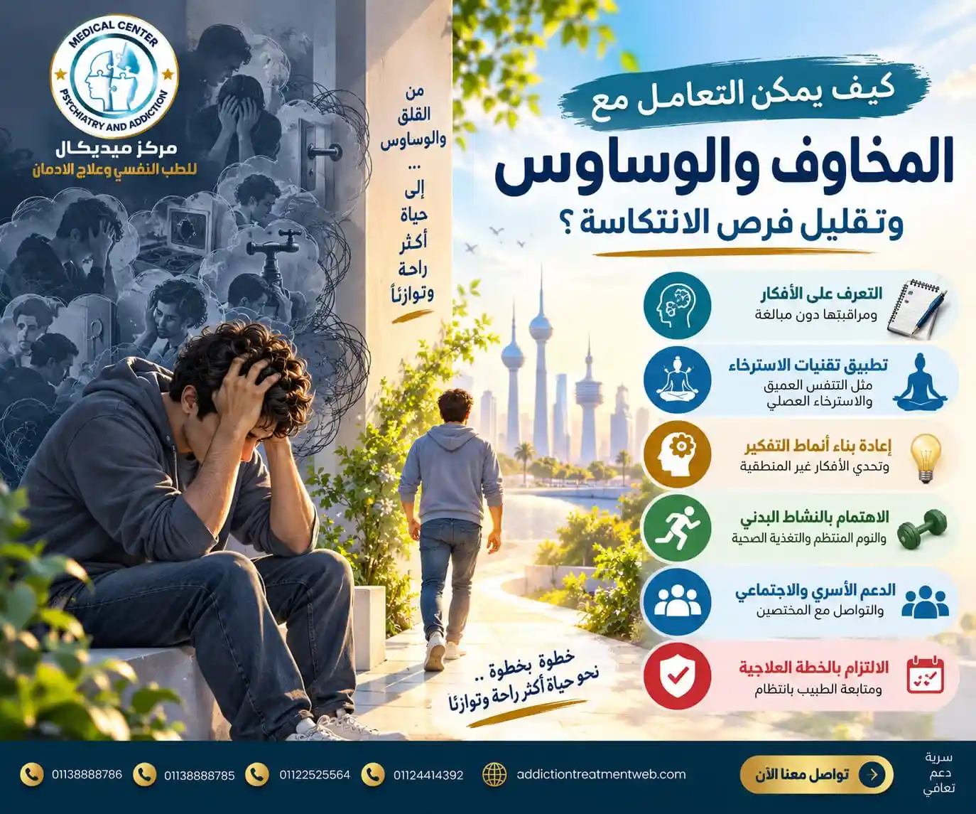 كيف يمكن التعامل مع المخاوف والوساوس وتقليل فرص الانتكاسة