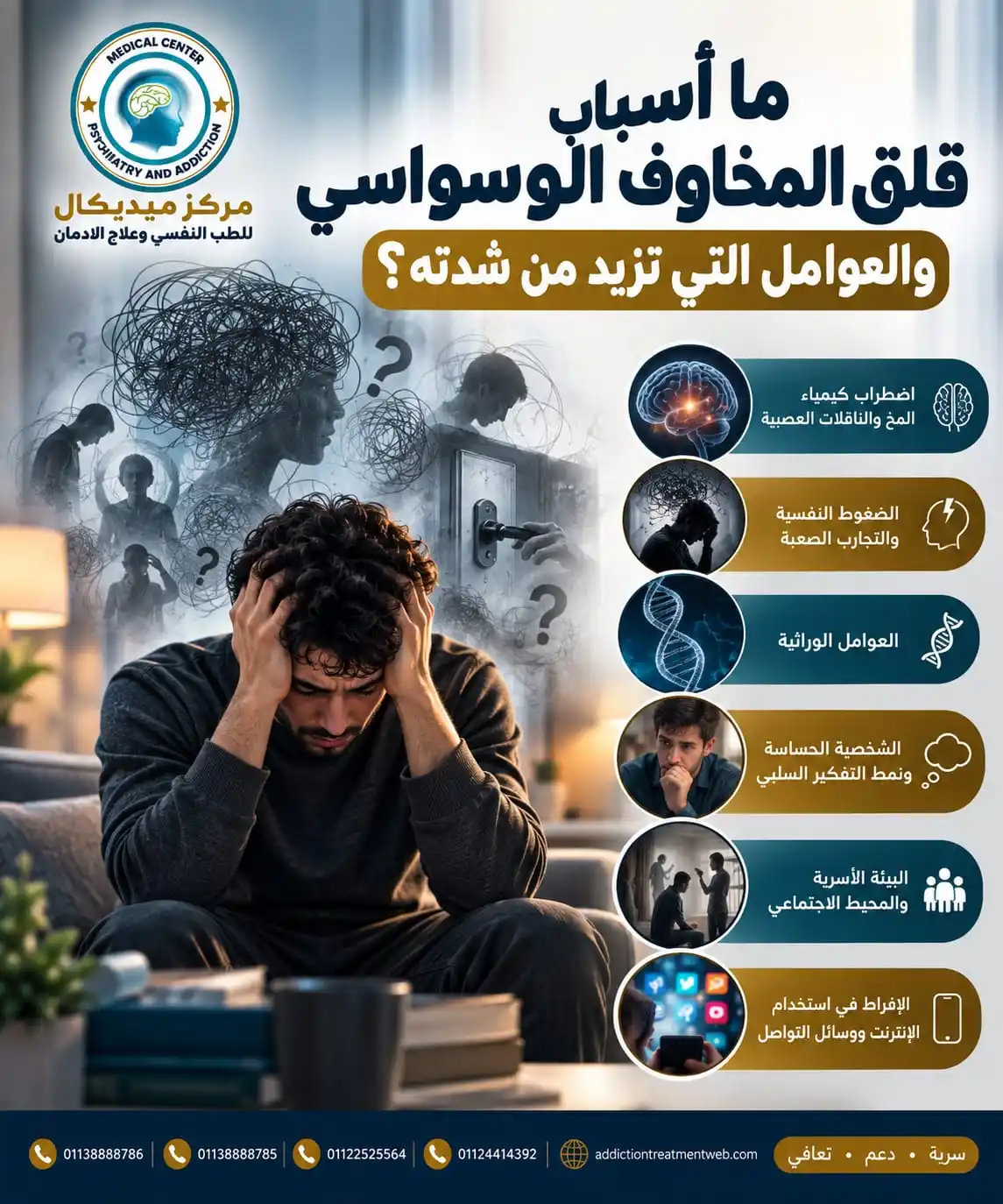 ما أسباب قلق المخاوف الوسواسي والعوامل التي تزيد من شدته