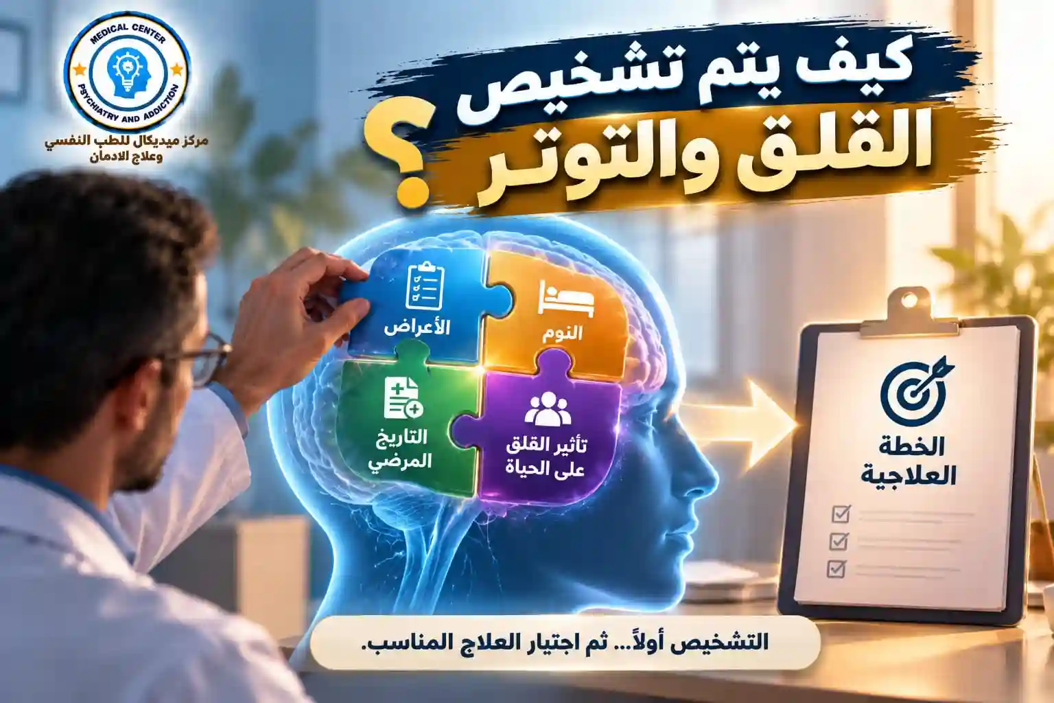 كيف يتم تشخيص القلق والتوتر قبل اختيار الخطة العلاجية