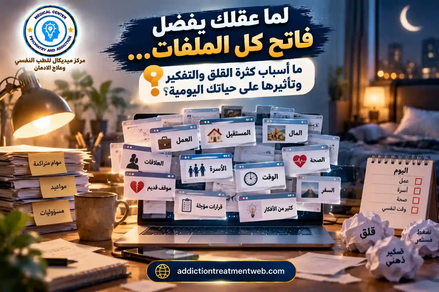 متى تستدعي كثرة القلق والتفكير استشارة متخصص نفسي