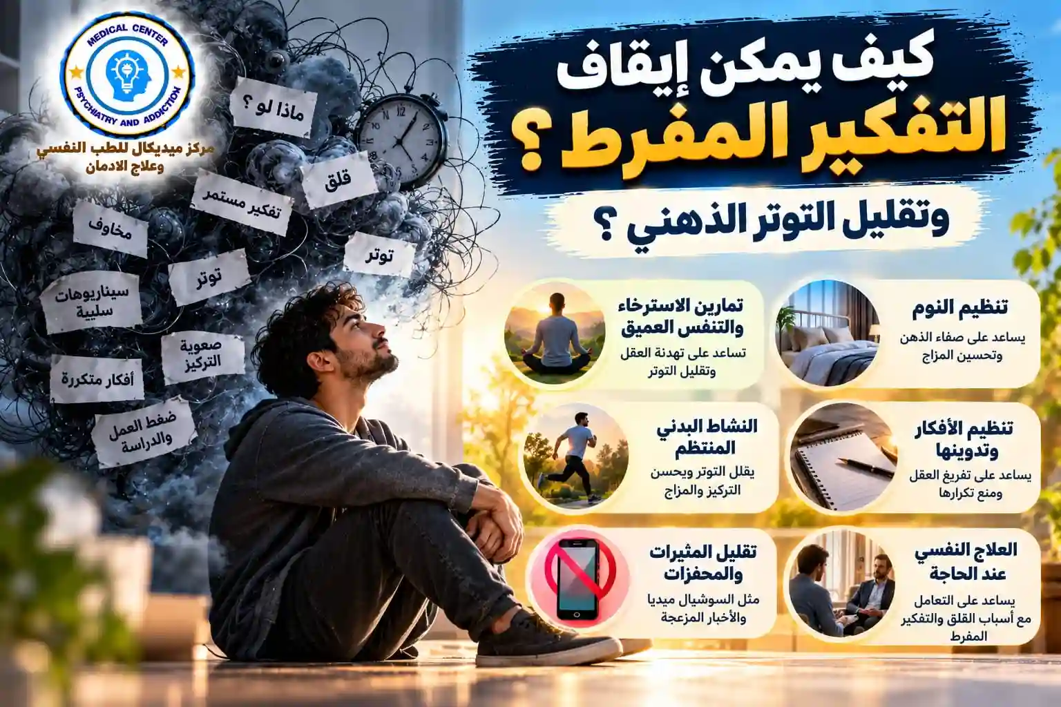 كيف يمكن إيقاف التفكير المفرط وتقليل التوتر الذهني