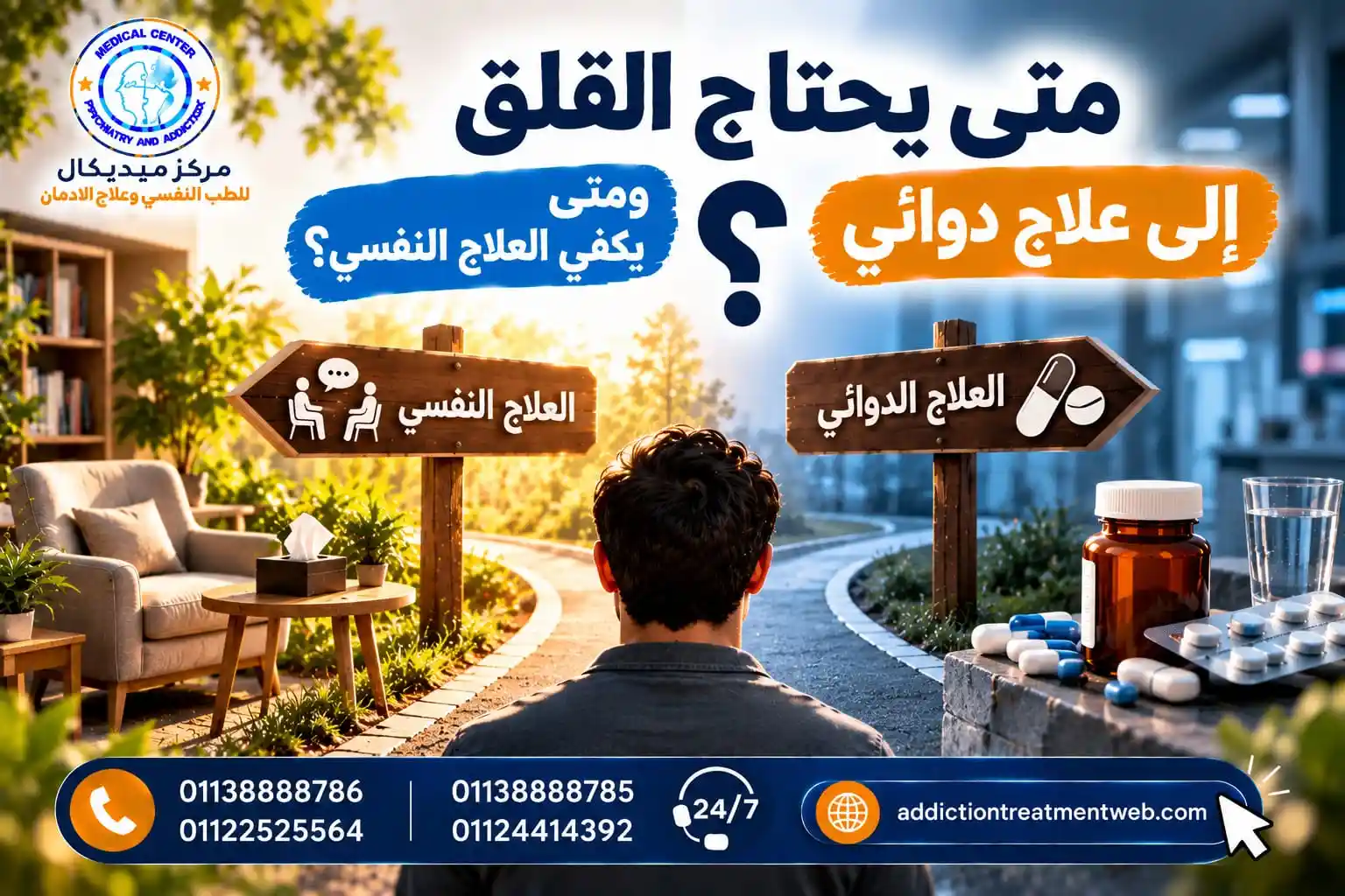 متى يحتاج القلق إلى علاج دوائي ومتى يكفي العلاج النفسي